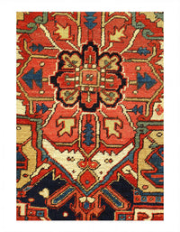 Rust Persian Antique Heriz Rug 7'5" X 10'3"