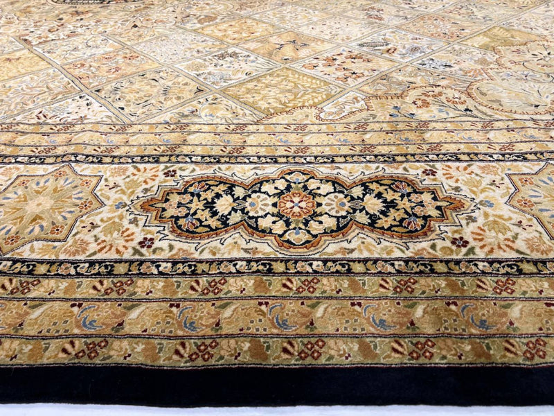 Beige Color Fine Hand Knotted Tabriz Design 12' X 17'