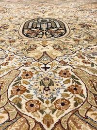 Beige Color Fine Hand Knotted Tabriz Design 12' X 17'