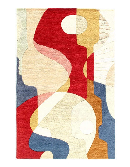 Fine Hand Tufted Abstract rug 5' X 8'