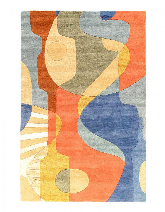 Fine Hand Tufted Abstract rug 5' X 8'