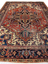 Rust Persian Antique Heriz Rug 6'8" X 9'4''