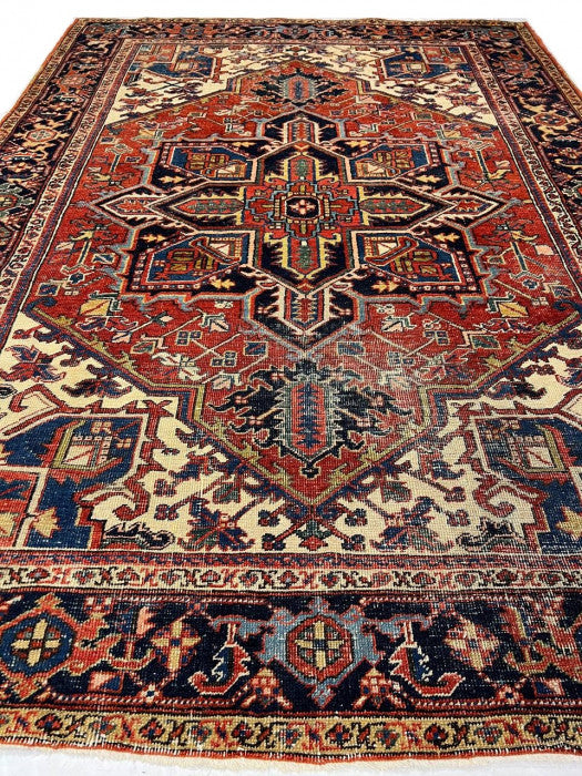 Rust Persian Antique Heriz Rug 6'8" X 9'4''