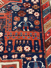 Navy Blue Russain Antique Kazak runner 3'5" X 9'4"