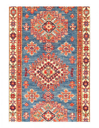 blue Super Kazak Lamb's Wool Runner 2'8" X 9'4"