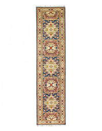 blue Super Kazak Lamb's Wool Runner 2'11" X 12'2"