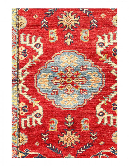 Red Super Kazak Lamb's Wool Runner 2'7" X 8'