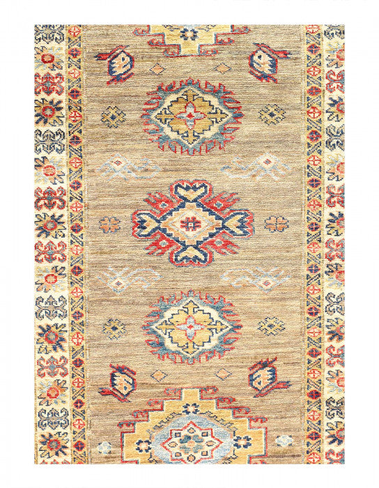 Ivory Super Kazak Lamb's Wool Runner 2'8" X 13'