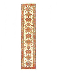 Ivory Super Kazak Lamb's Wool Runner 2'7" X 12'7"