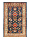 Navy blue Super Kazak Lamb's Wool rug 5'5" X 8'6"