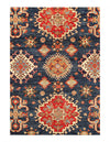 Navy blue Super Kazak Lamb's Wool rug 5'5" X 8'6"