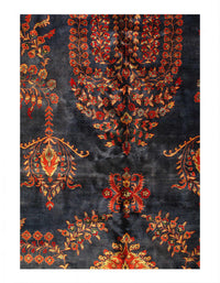 Navy Blue Fine Hand Knotted sarouk mohajran Design 10' X 17'