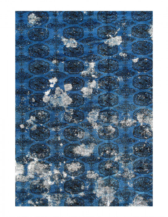 Blue Over Dyed hand Knotted rug 8' X 10'