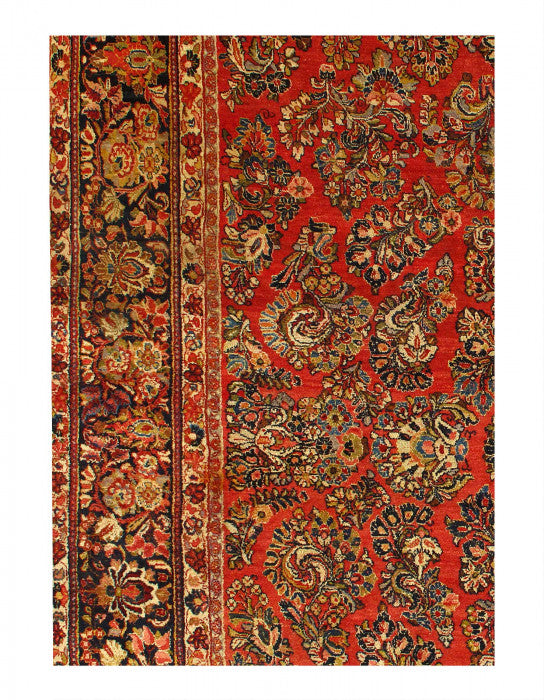 Antique Persian Sarouk Rug 10' X 21'