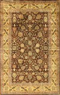 Light Brown Persian Tabriz Design design rug 5' X 8'