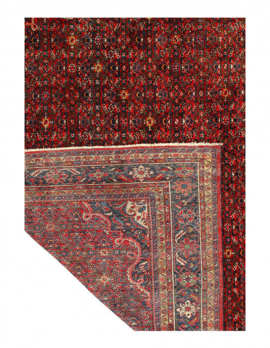 Fine Hand Knotted Persian Antique Hosseinabad Rug 12'5'' X 21'3''