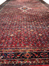 Fine Hand Knotted Persian Antique Hosseinabad Rug 12'5'' X 21'3''