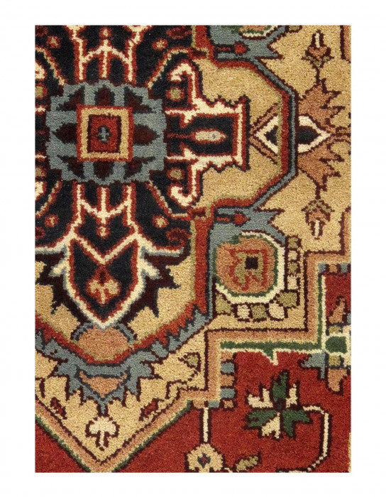 Fine Hand Knotted Persian Serapi Design 5.11 X 9'