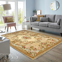 Beige Savonnerie Rug 6'.6'' X 9'.6''