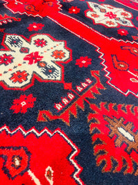 Afghan Bashir Red Hand Knotted Rug - 6?5" Ã 9?7?