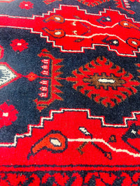 Afghan Bashir Red Hand Knotted Rug - 6?5" Ã 9?7?