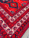 Afghan Bashir Red Hand Knotted Rug - 6?5" Ã 9?7?