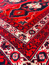 Afghan Bashir Red Hand Knotted Rug - 6?5" Ã 9?7?