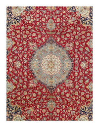 Red Persian Fine Tabri 70 Raj silk & wool 10' X 13'