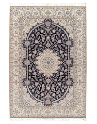 Persian 6 /L Nain Silk & Wool Rug - 6'5" X 9'6"