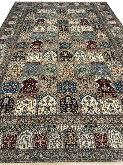 6 LA Multi Color Fine Hand Knotted Persian silk & wool Habibian Nain 6'9" X 10'