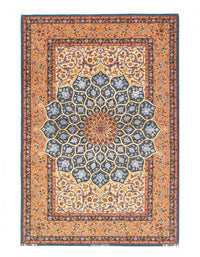 Super Fine Hand Knotted Persian silk & wool Isfahan Rug 5' X 7'5"