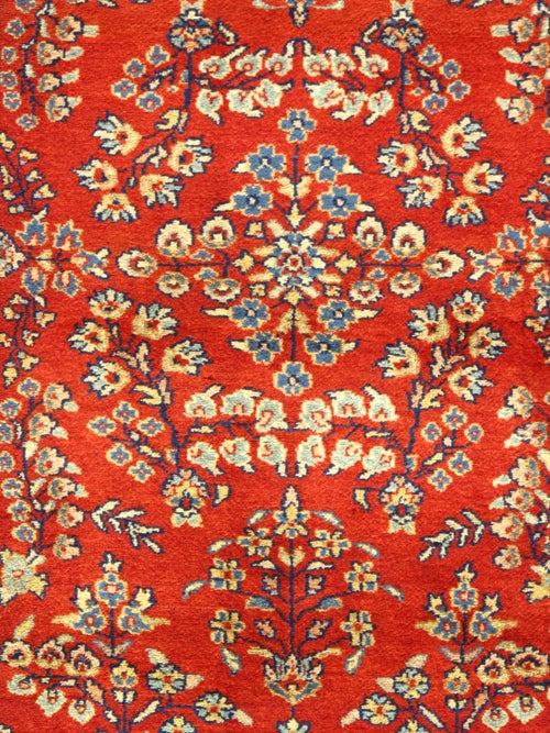 Rust Persian sarouk design Runner 2'.6''x12'