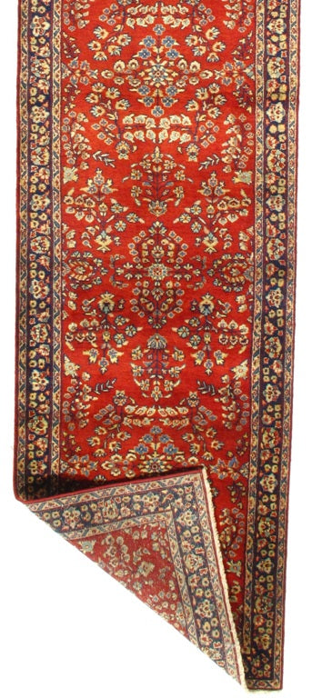 Rust Persian sarouk design Runner 2'.6''x12'