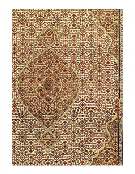 Fine hand knotted Silk & wool Tabriz Design design 4'6'' X 6'6''