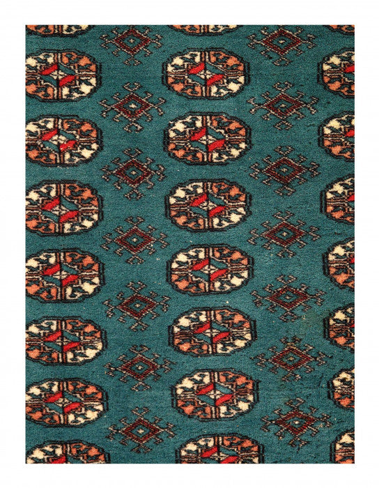 Light Blue Fine Hand Knotted Bokhara rug 4'3'' X 5'8''