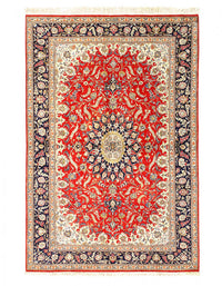 Fine Hand Knotted Pure silk Qum rug 4'3'' X 6'5''