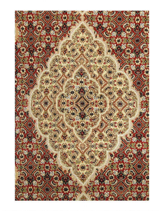 Fine Hand Knotted Silk & wool Tabriz Design rug 3' X 4'11''