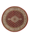 Fine Hand Knotted Silk & wool Tabriz Design round Rug 4'9'' X 4'9''