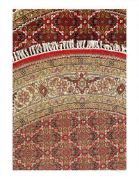 Fine Hand Knotted Silk & wool Tabriz Design round Rug 4'9'' X 4'9''