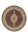 Fine Hand Knotted silk & wool Tabriz Design round rug 5' X 5'