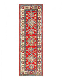 Red Color Fine Hand Knotted Kazak runner 2'1'' X 6'6''