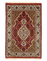 Fine Hand Knotted Silk & wool Tabriz Design rug 2' X 3'