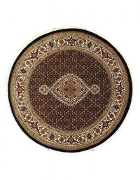 Fine Hand Knotted Silk & wool Tabriz Design round rug 3'4'' X 3'4''