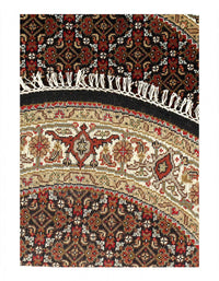 Fine Hand Knotted Silk & wool Tabriz Design round rug 3'4'' X 3'4''