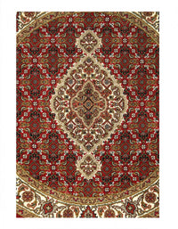 Fine Hand Knotted Silk & wool Tabriz Design round rug 3'4'' X 3'4''