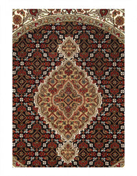 Fine Hand Knotted Silk & wool Tabriz Design round rug 4'' X 4''