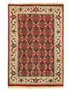 Red color Fine Hand Knotted Silk & wool rug 2' X 3'