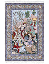 Fine Hand knotted Persian silk & wool Isfahan rug 4'11'' X 7'11''