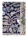 Navy Blue Hand Knotted Persian silk & wool Nain 4'11'' X 7'1''