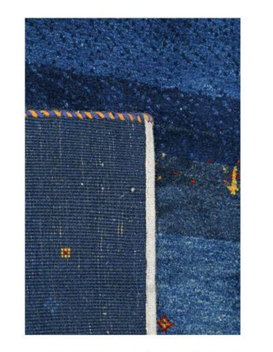 Navy Blue Hand knotted Persian Gabbeh 5'8'' X 8'1''